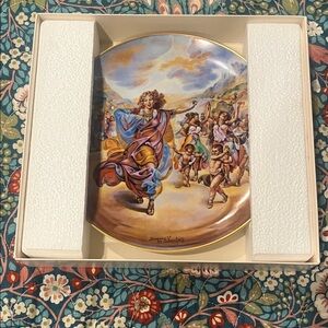 Decorative Plate from Promised Land Series: Miriam’s Song of Thanksgiving scene
